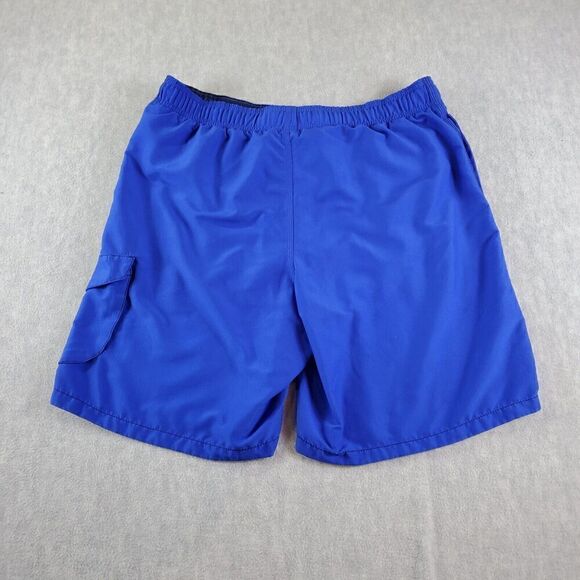 Vintage Nike Swim Trunks Mens Medium Blue Cargo Swoosh Logo Board Shorts - Picture 7 of 8